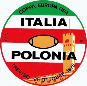 1975 - Naklejka - Włochy - Polska w Treviso 28-13
