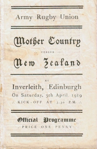 Program z meczu Ojczyzna v Nowa Zelandia w Edynburgu